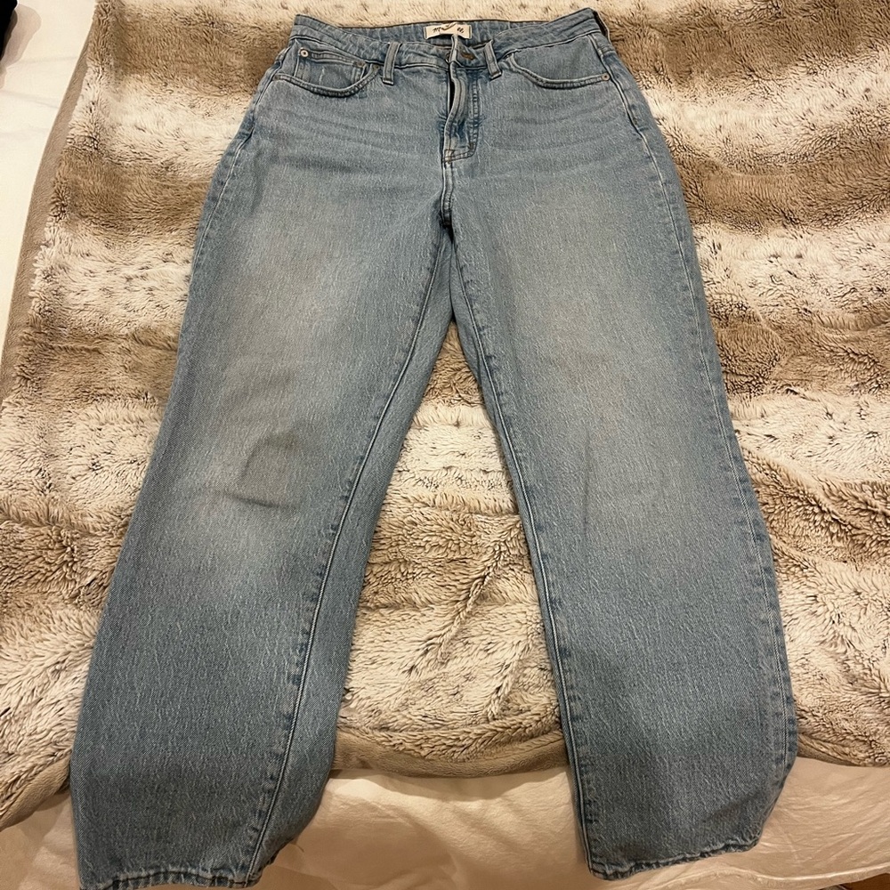 Madewell light wash curve jean
